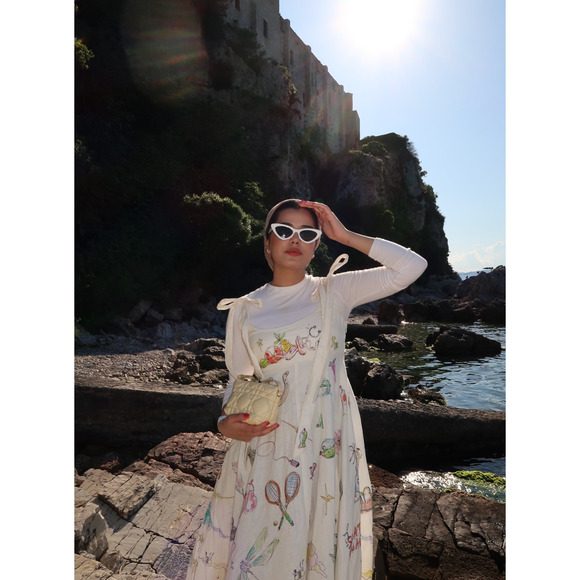 Alemais Anouk Colantoni Ballet Tie-Strap Midi Dress US 2 - Picture 6 of 13